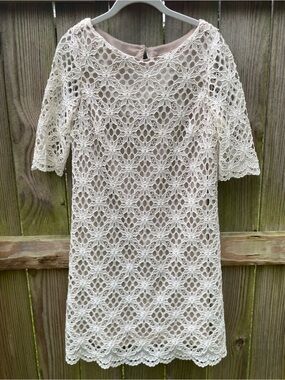 Jax Beige Crochet Detail Dress